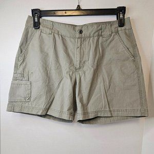 Columbia Women Chino Khaki Shorts Outdoors Hiking Size 8 100% Cotton